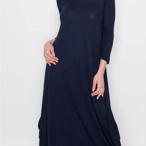 Maria Wynne Classic Black Long Sleeve Dress